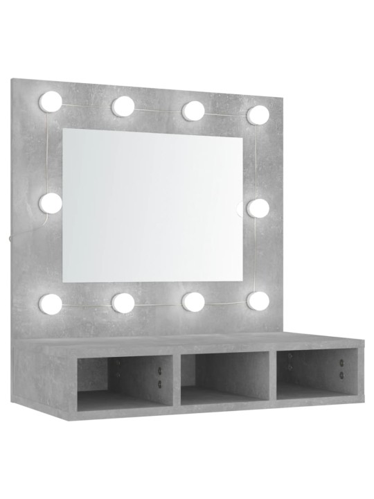 Peilikaappi LED-valoilla betoninharmaa 60x31,5x62 cm