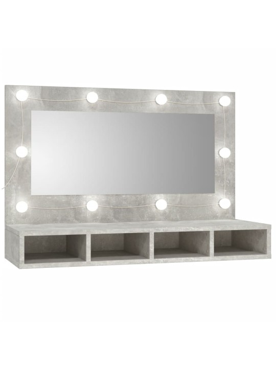 Peilikaappi LED-valoilla betoninharmaa 90x31,5x62 cm