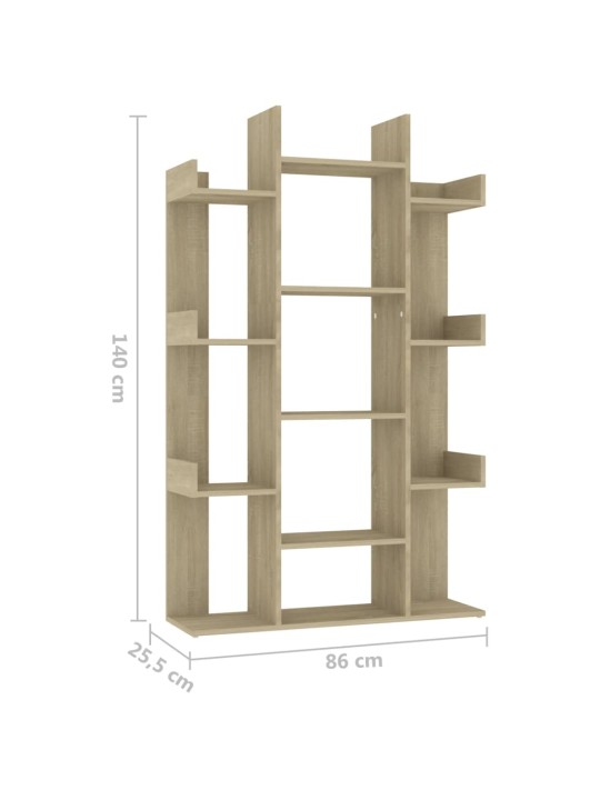 Kirjahylly Sonoma-tammi 86x25,5x140 cm lastulevy