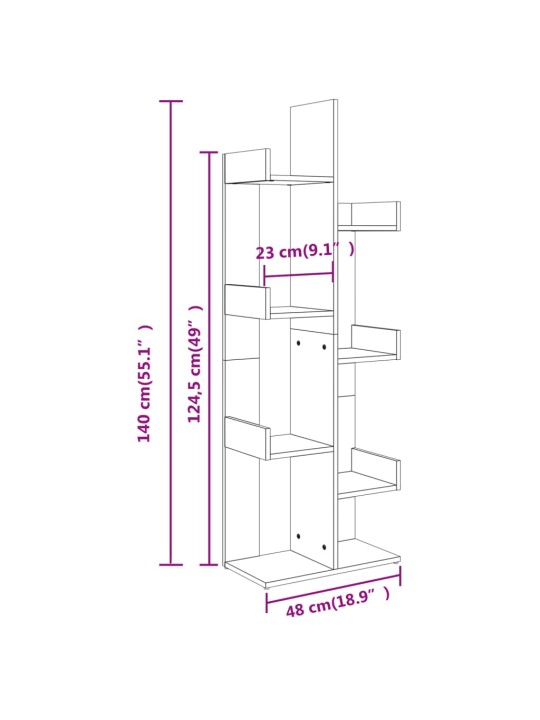 Kirjahylly Sonoma-tammi 48x25,5x140 cm lastulevy