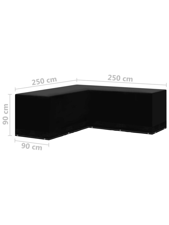 Puutarhakalusteiden suojat 2kpl L-muoto 12rengasta 250x250x90cm