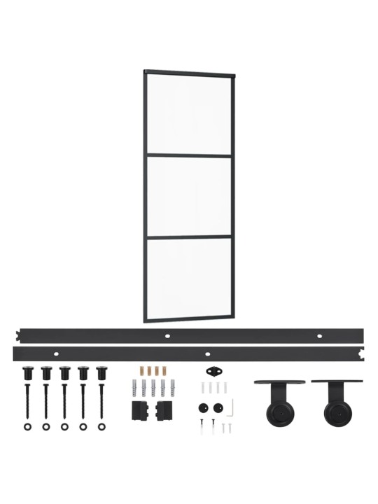 Liukuovi asennustarvikkeilla ESG lasi ja alumiini 76x205 cm