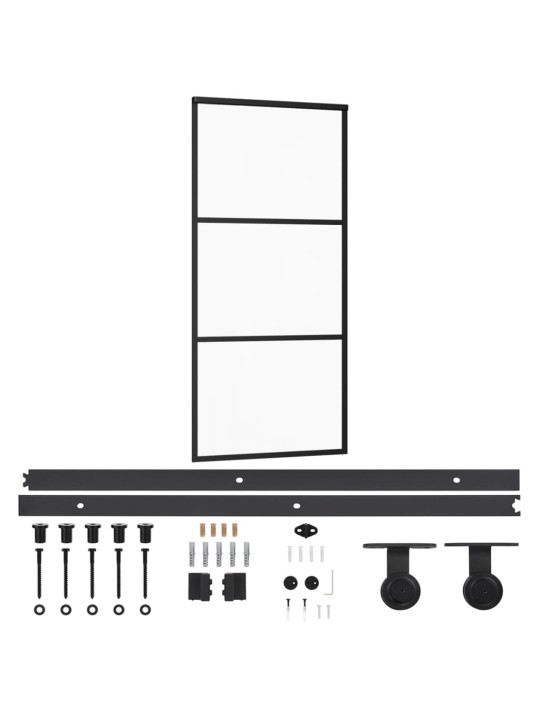 Liukuovi asennustarvikkeilla ESG lasi ja alumiini 90x205 cm