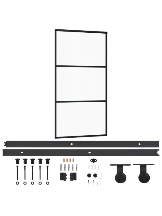 Liukuovi asennustarvikkeilla ESG lasi ja alumiini 102x205 cm