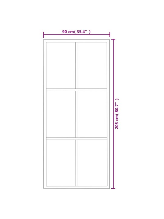 Liukuovi asennustarvikkeilla ESG lasi ja alumiini 90x205 cm