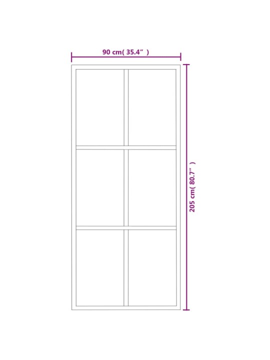 Liukuovi asennustarvikkeilla ESG lasi ja alumiini 90x205 cm