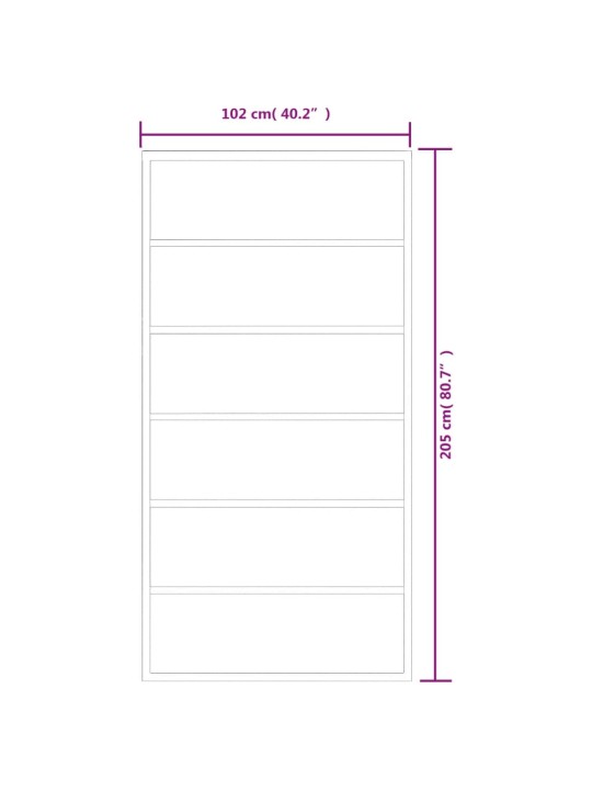 Liukuovi asennustarvikkeilla ESG lasi ja alumiini 102x205 cm