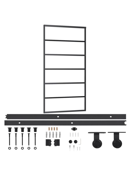 Liukuovi asennustarvikkeilla ESG lasi ja alumiini 102x205 cm