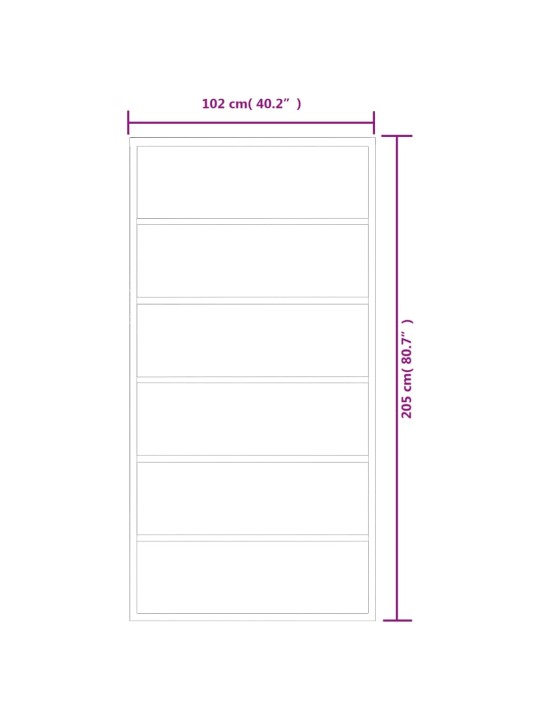 Liukuovi asennustarvikkeilla ESG lasi ja alumiini 102x205 cm