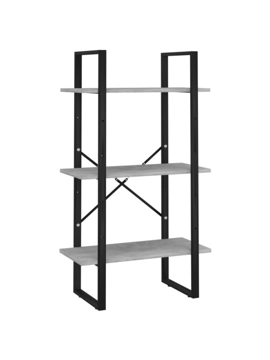 5-tasoinen kirjahylly betoninharmaa 60x30x175 cm tekninen puu