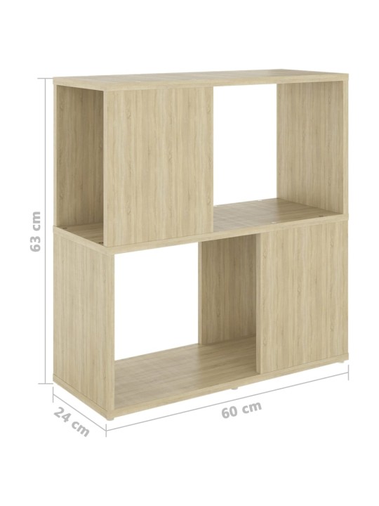 Kirjahylly sonoma-tammi 60x24x63 cm lastulevy