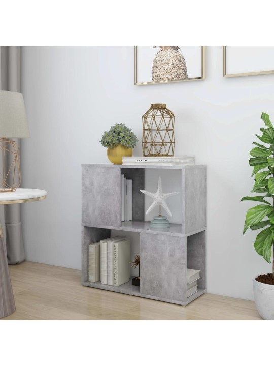 Kirjahylly betoninharmaa 60x24x63 cm lastulevy