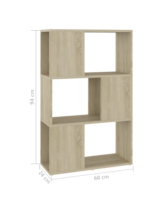 Kirjahylly/tilanjakaja sonoma-tammi 60x24x94 cm lastulevy