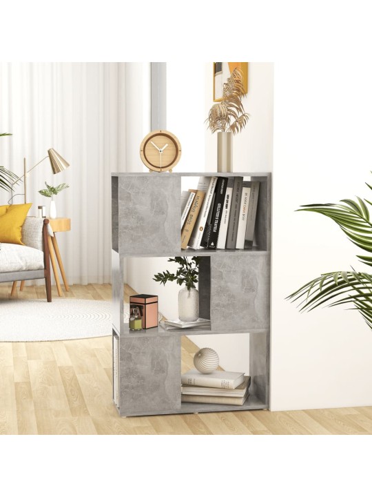 Kirjahylly/tilanjakaja betoninharmaa 60x24x94 cm lastulevy