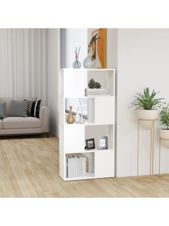 Kirjahylly/tilanjakaja valkoinen 60x24x124,5 cm lastulevy