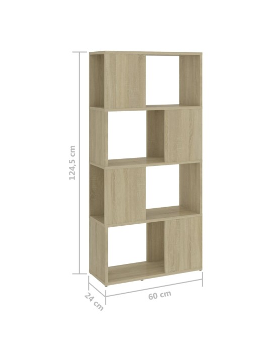 Kirjahylly/tilanjakaja sonoma-tammi 60x24x124,5 cm lastulevy