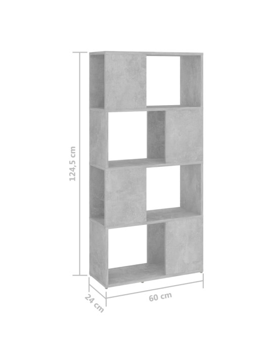 Kirjahylly/tilanjakaja betoninharmaa 60x24x124,5 cm