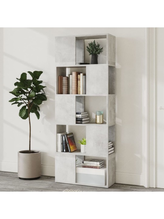 Kirjahylly/tilanjakaja betoninharmaa 60x24x155 cm