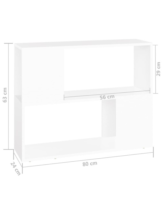 TV-taso valkoinen 80x24x63 cm lastulevy