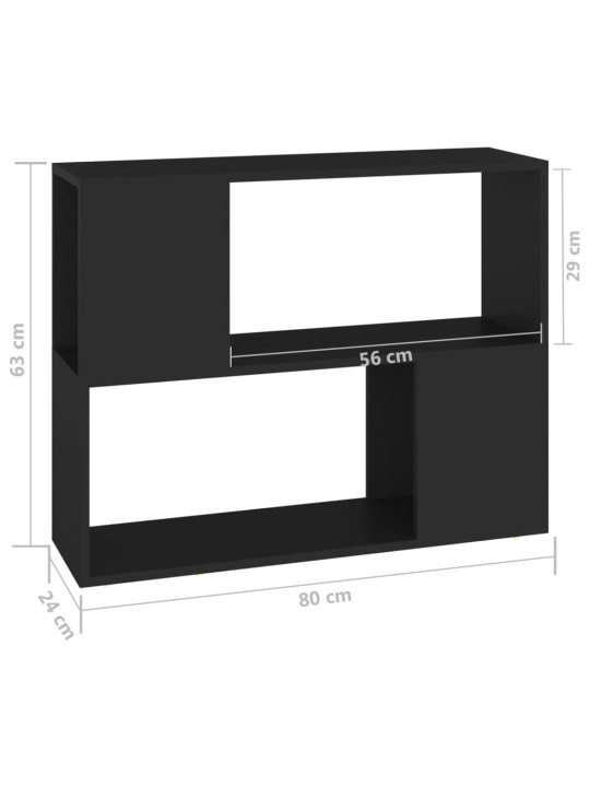 TV-taso musta 80x24x63 cm lastulevy