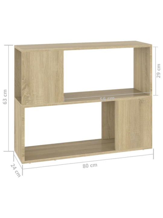 TV-taso Sonoma-tammi 80x24x63 cm lastulevy