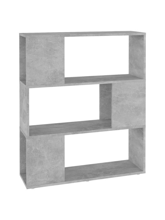 Kirjahylly/tilanjakaja betoninharmaa 80x24x94 cm lastulevy