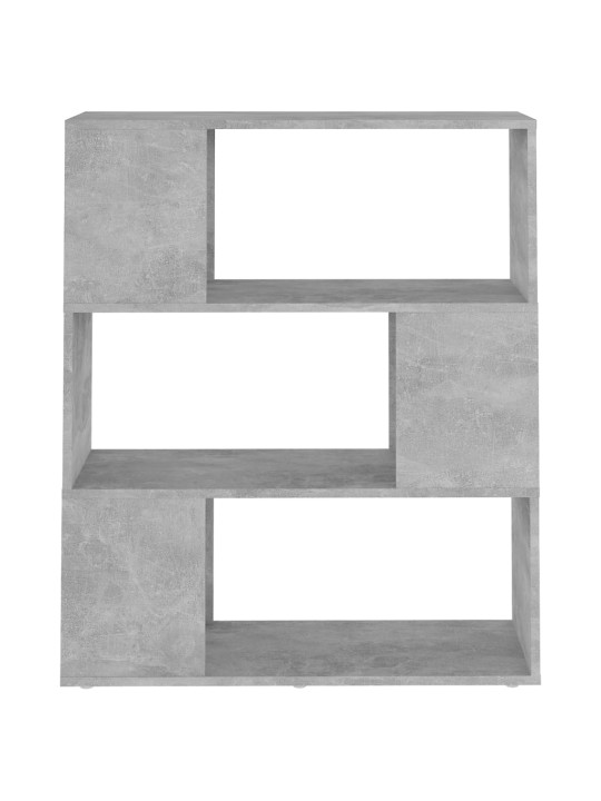 Kirjahylly/tilanjakaja betoninharmaa 80x24x94 cm lastulevy