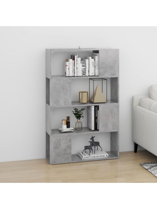 Kirjahylly/tilanjakaja betoninharmaa 80x24x124,5 cm lastulevy