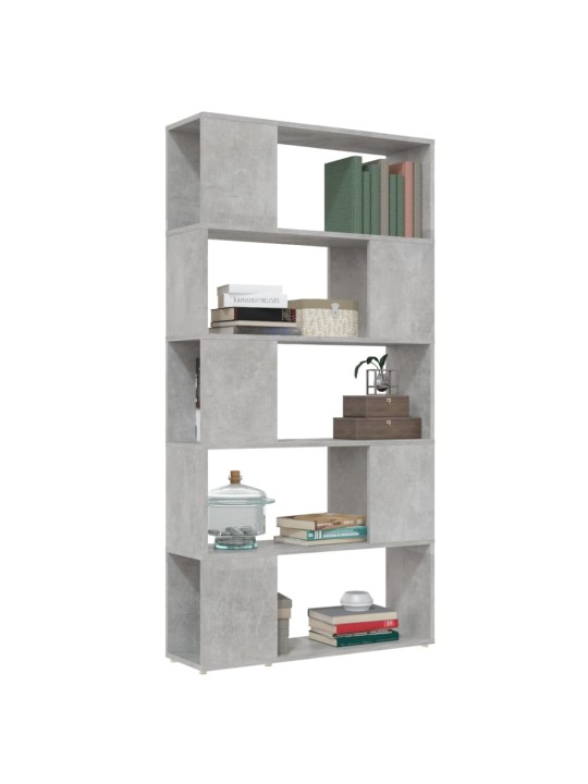Kirjahylly/tilanjakaja betoninharmaa 80x24x155 cm lastulevy