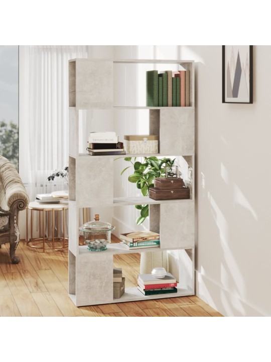 Kirjahylly/tilanjakaja betoninharmaa 80x24x155 cm lastulevy