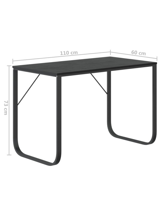 Tietokonepöytä musta 110x60x73 cm lastulevy