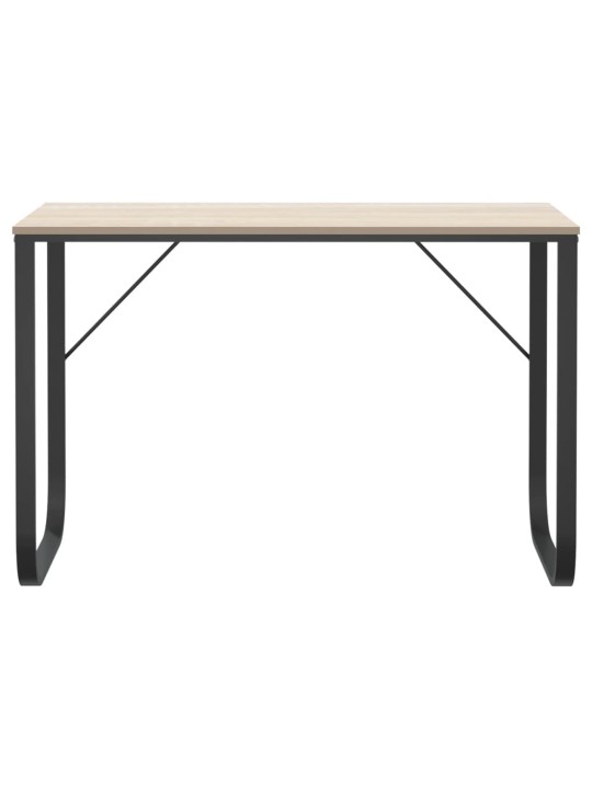 Tietokonepöytä musta ja tammi 110x60x73 cm lastulevy