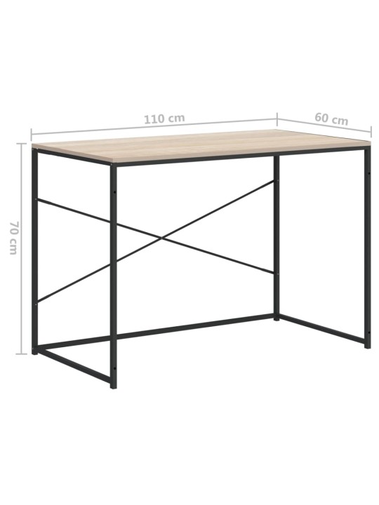 Työpöytä ruskea tammi 110x60x70 cm tekninen puu