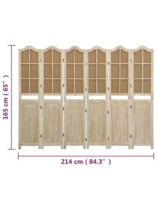 6-paneelinen Tilanjakaja ruskea 214x165 cm kangas