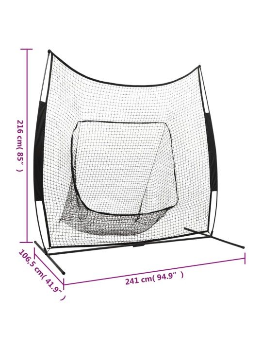 Multisport pesäpallo/softball harjoitusverkko 241x106,5x216 cm