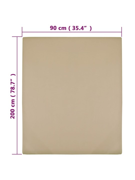 Muotoon ommellut lakanat 2 kpl taupe 90x200 cm puuvilla