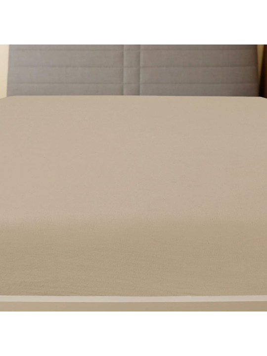 Muotoon ommellut lakanat 2 kpl taupe 100x200 cm puuvilla