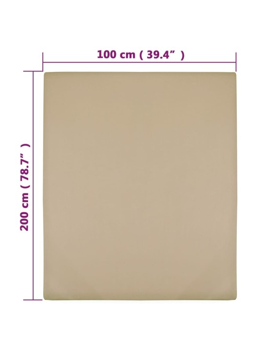 Muotoon ommellut lakanat 2 kpl taupe 100x200 cm puuvilla