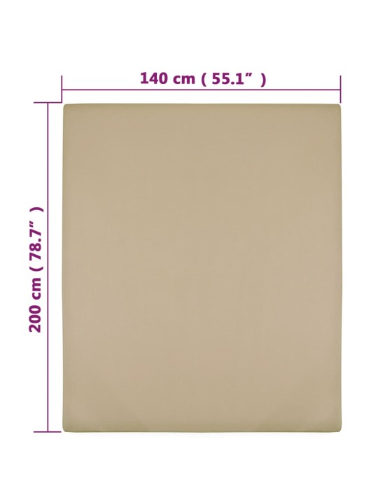 Muotoon ommellut lakanat 2 kpl taupe 140x200 cm puuvilla