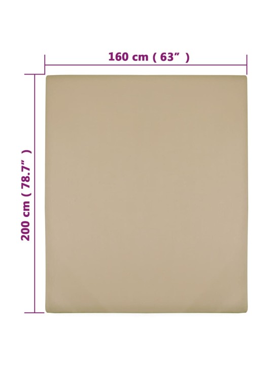 Muotoon ommellut lakanat 2 kpl taupe 160x200 cm puuvilla