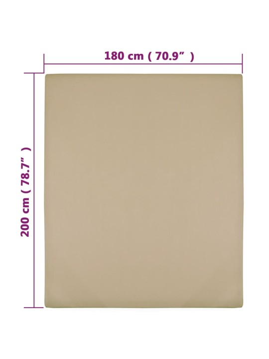 Muotoon ommellut lakanat 2 kpl taupe 180x200 cm puuvilla