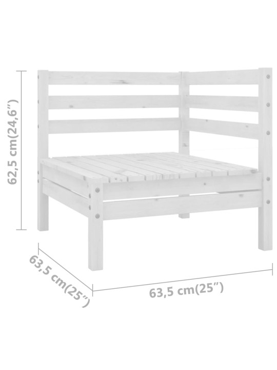 Puutarhan kulmasohvat 2 kpl valkoinen täysi mänty