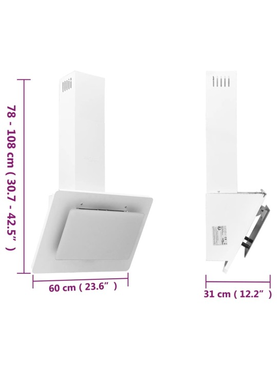 Liesituuletin 60 cm ruostumaton teräs ja karkaistu lasi valk.