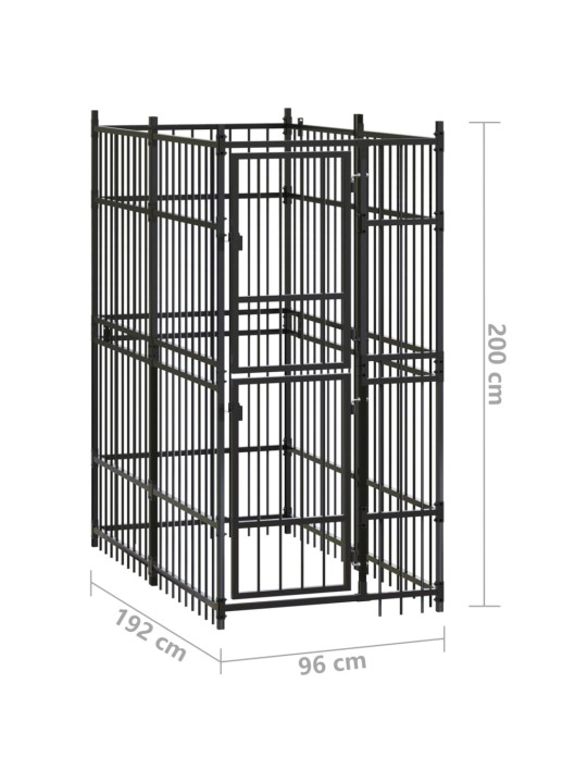 Koiran ulkohäkki teräs 1,84 m²