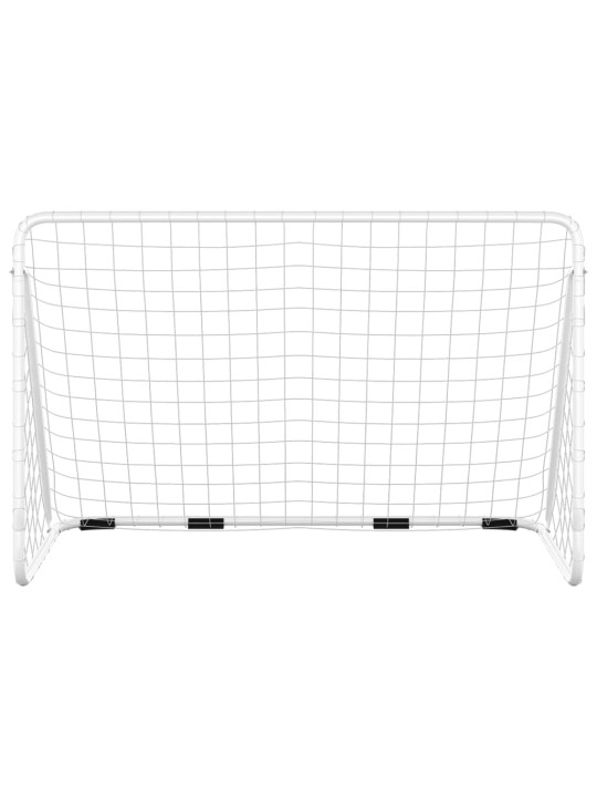 Jalkapallomaali verkolla valkoinen 180x90x120 cm teräs