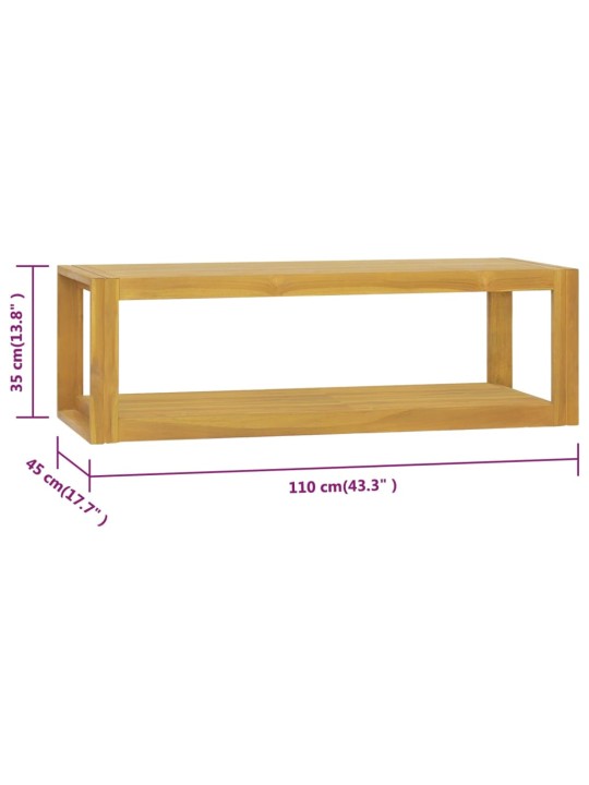 Seinäkiinnitettävä kylpyhuoneen kaappi 110x45x35cm täysi tiikki