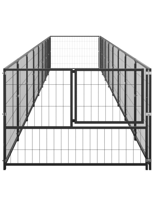 Koiranhäkki musta 8 m² teräs