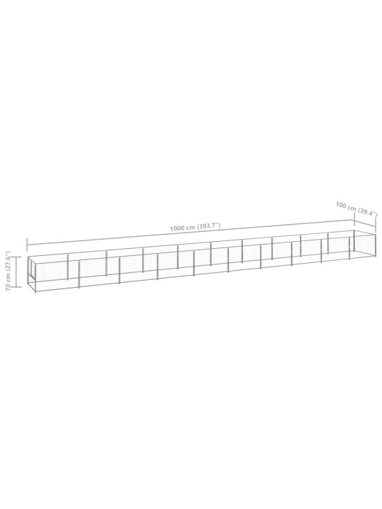 Koiranhäkki hopea 10 m² teräs