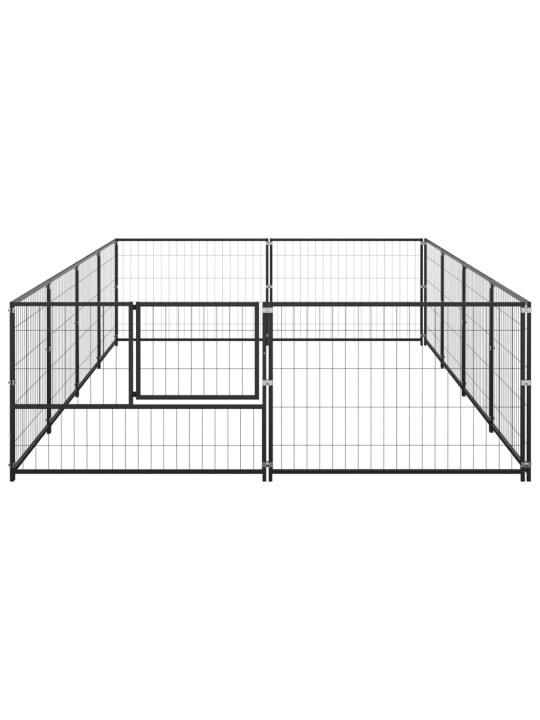 Koiranhäkki musta 8 m² teräs