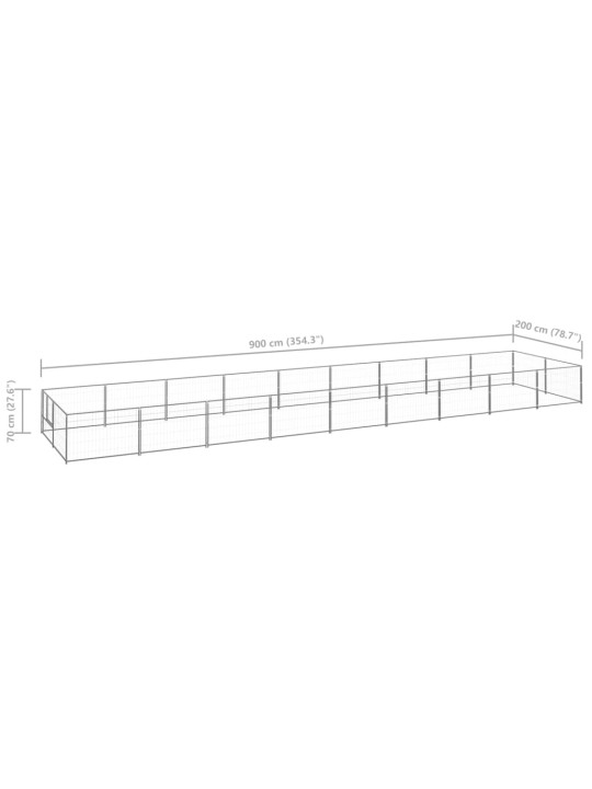 Koiranhäkki hopea 18 m² teräs